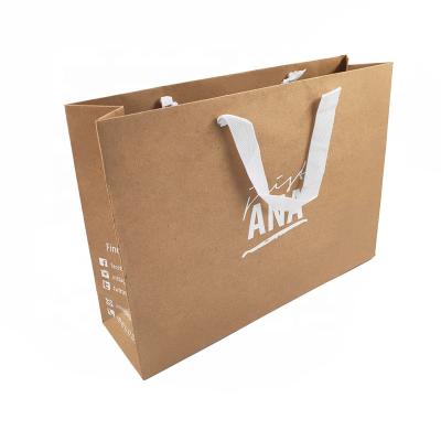 China Wholesale High Quality Recyclable Custom Printed Logo Brown Paper Gift Bag Luxury Kraft Paper Shopping Bags for sale