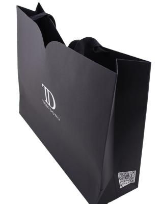 China China Handmade Manufacturer Custom High Quality Black Gift Shopping Paper Bag With Handle for sale