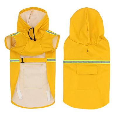 China Wholesale Custom Stored Jacket Hooded Dog Rain Coat Reflective Brand Spring Pet Hooded Waterproof Clothes for sale