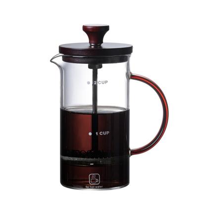 China Nenya 400ml 800ml High Borosilicate Glass French Press Borosilicate Glass With 304 Stainless Steel Mesh Filter for sale