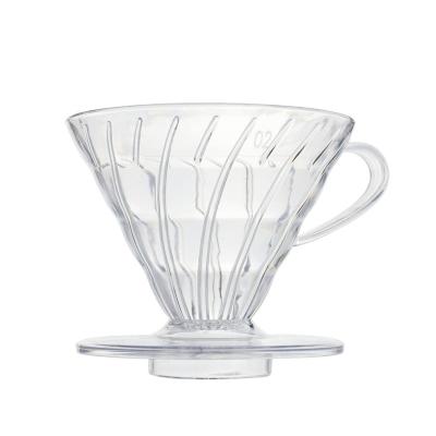 China Ecocoffee V60 Resin Clear Coffee Dripper Good Quality Heat Resistant Sustainable Coffee Filter Basket for sale