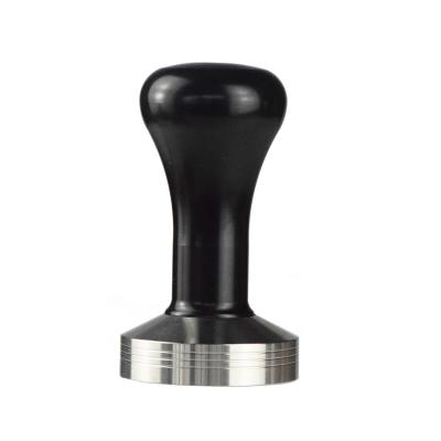 China Durable Aluminum Press Machine 58mm Black Coffee Tamper Espresso Coffee Tamper Flat Base Bartender Accessories for sale