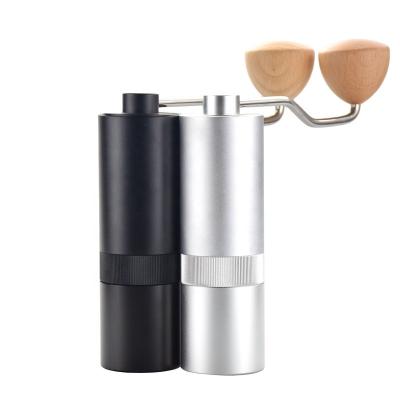 China Modern Black Manual Coffee Bean Mill Flat Burrs Grinding Machine NM250 Nenya OLi Amunium Alloy SS136 Body Metal Core Coffee Grinder for sale