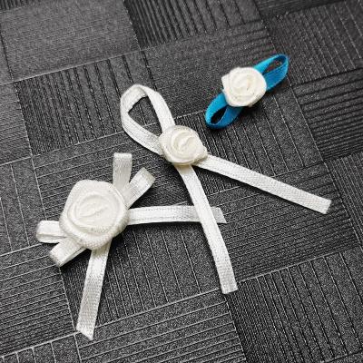 China Handmade Decorative Cute Small Bra Front Satin Ribbon Bow Flower Decorative Wholesale Custom for sale