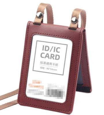 China Hot Selling Fashion Product Stand ID Credit Holder Retractable Genuine Leather Card Holders For Sale for sale