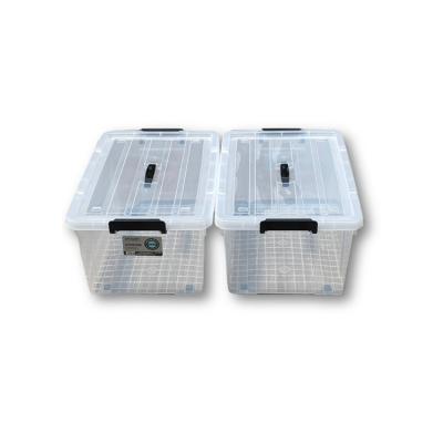 China 90L Sustainable Hot Sale Plastic Storage Bins Clear Eco-friendly Storage Box With Lids for sale