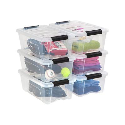 China Sustainable Plastic 14L Storage Bin Clothes Matching Box Organizing Container With Durable Lid And Secure Locking Buckles for sale