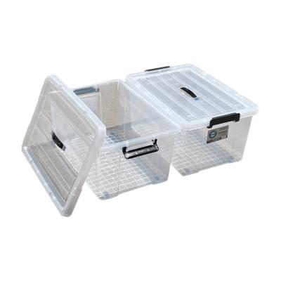 China High quality 14L sustainable clothes matching box plastic storage box for clothing with two lids and snap for sale