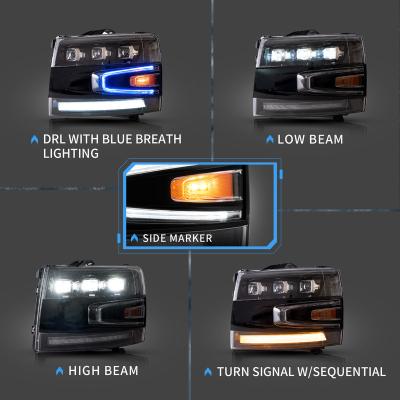 China Led Projector Headlights For Silverado 1500/2500HD /3500HD Sliverado 2007-2013 for sale