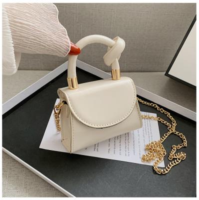 China New Style Vegan Chic Leather Square Chain Design Girl White Cross - Body Bag Women Mini Bags 2022 for sale