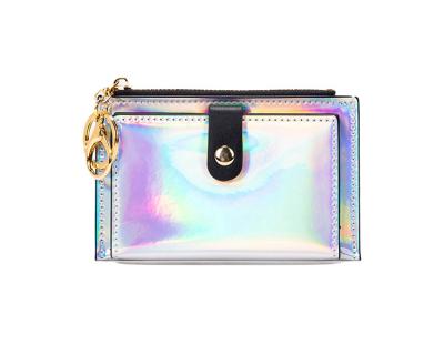 China 2022 Multifunctional High Quality Laser Ladies Pinch PVC Small Card Holder Zipper Wallets For Fashionable Women for sale