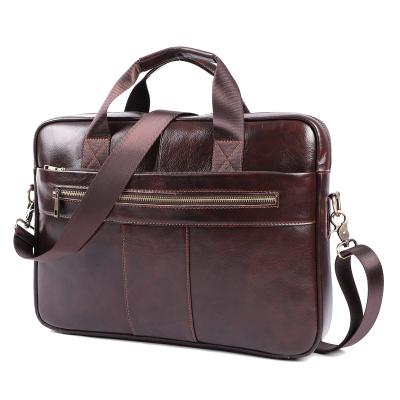 China 2022 new style first style cowhide genuine leather laptop handbags business casual briefcase for men for sale