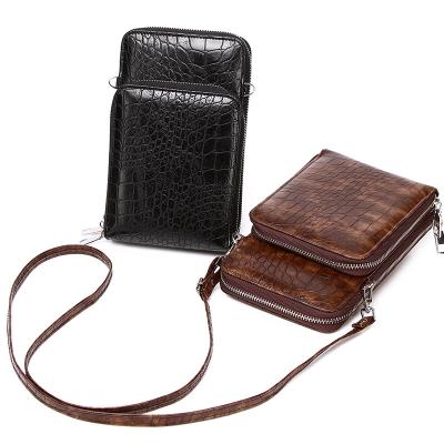 China Wholesale Small Men's Square Bags Messenger Shoulder Crocodile Crossbody Bag For Men for sale