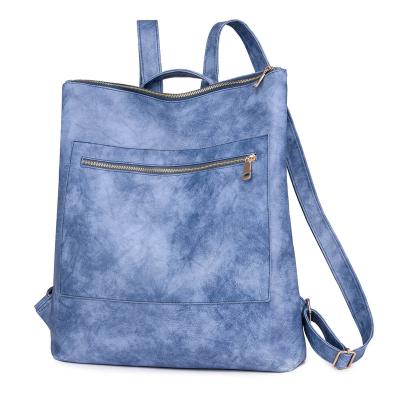 China Hot Selling Large PU Women Laptop Backpack Leather School Bag For College for sale