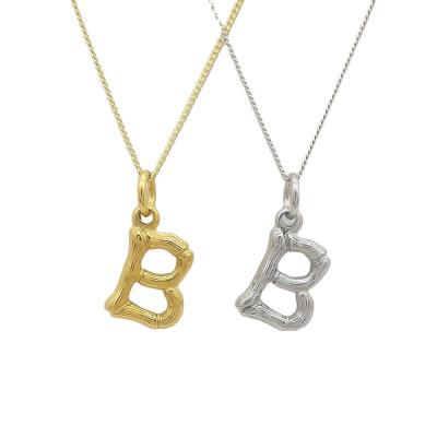 China Lead & Nickel Free Initial Letter B Fashionable Pendant Thicker Vacuum Gold Plated 316 Stainless Steel Alphabet Letter Pendant for sale