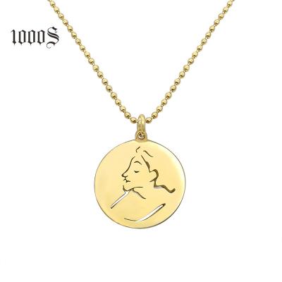 China FASHIONABLE High Quality Custom 316 Stainless Steel Pendant Necklace, Gold Plated Steel Fashion Necklace Jewelry for sale