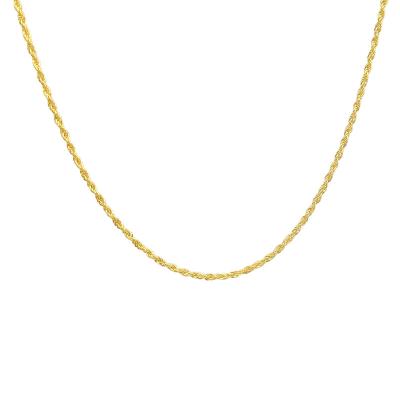 China Hiphop Hip Hop 18K Gold Twisted Link Chain Rope Chain Choker Necklace For Men Women Pure Gold Jewelry for sale