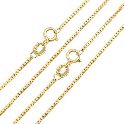 China Factory Wholesale New Real Trendy Fashion Jewelry 18k Yellow Gold Gold Necklace Jewelry Box Chain for sale