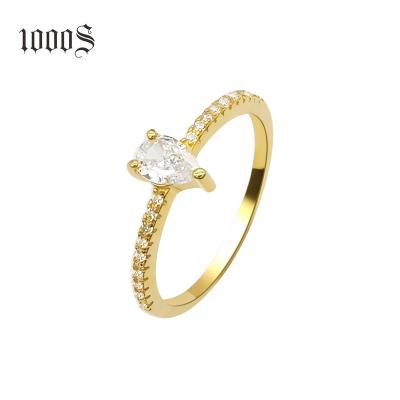 China Trendy CZ Ring 925 Sterling Silver Gold Plated Rings Promise Rings for sale