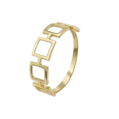 China FASHIONABLE Perfect Luxury Gold Jewelry Quality 9k Gold Rectangular Spacing Wedding Rings Gold for sale