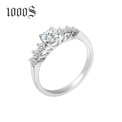 China Manufacturer Direct Sale 18K Natural Diamond Ring Moissanite Wedding Rings Women CLASSIC White Gold for sale