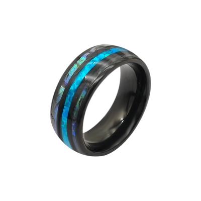 China CLASSIC Black Brushed Stainless Steel Wedding Band Engraved Mens Rings for sale