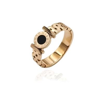 China FASHIONABLE Jewelry Ring Rose Gold Plated 316 Stainless Steel Rome Fashion Ring Jewelry for sale