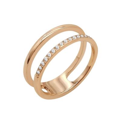 China Trendy Fashion Rose Gold Plated 316 Stainless Steel Women Ring Jewelry for sale