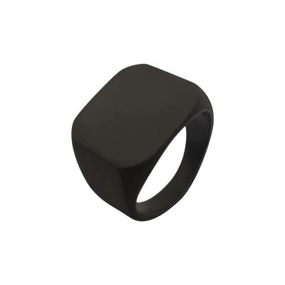 China Matt Finished Signet Ring Hot Selling 316 Stainless Steel Ring Matt Black Finished Jewelry Men Factory Made for sale