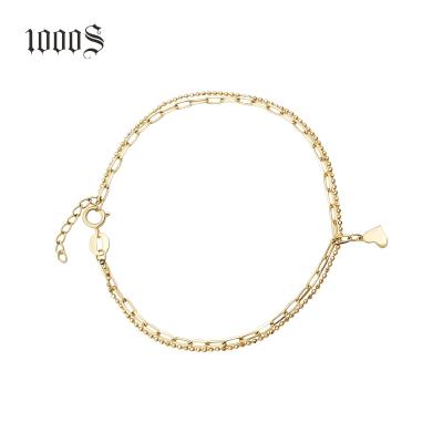 China Real CLASSIC Minimalist 14K Gold Chain & Anklet Bracelets & Bangles Women Trendy Jewelry for sale