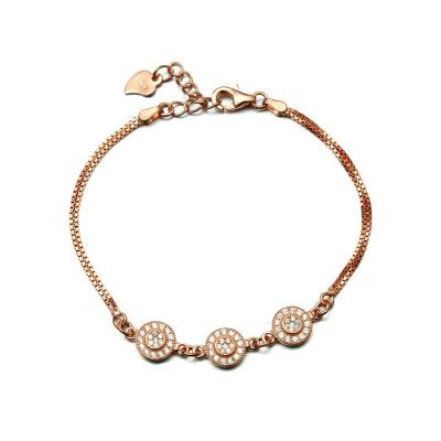 China CLASSIC Rose Gold Plated 925 Silver Jewelry Bracelet Wholesale for sale