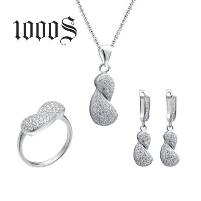 China Trendy Fashion Bridal Micro Pave 925 Sterling Silver Jewelry Sets for sale