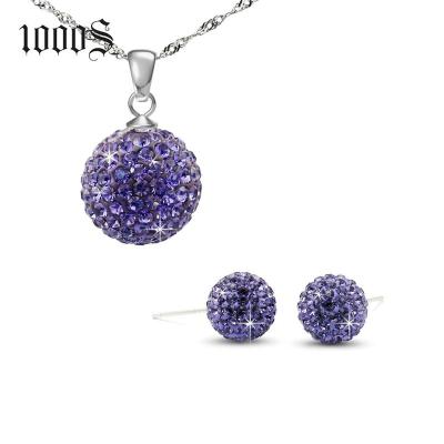 China Ethnic Fashion Colorful Crystal Jewelry Set, Wedding Jewelry, Women 925 Sterling Silver Jewelry Set for sale