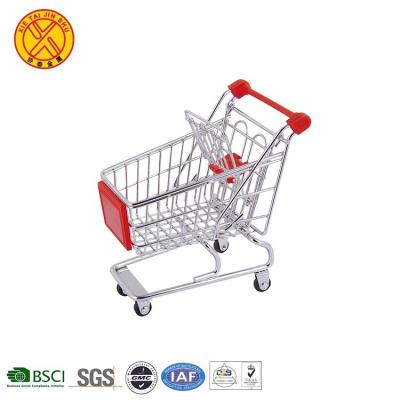 China Popular Hot Sale Metal Stainless Steel Supermarket Push Trolley Mini Shopping Cart Foldable Shopping Trolley With Seat for sale