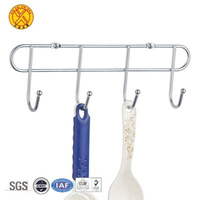 China Sustainable Trade Assurance 304 Stainless Steel Removable Metal 4 Wall Bathroom Hooks for sale