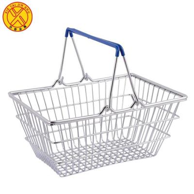 China Shopping Mall Factory Supply Small Net Metal Wire Shopping Basket for sale