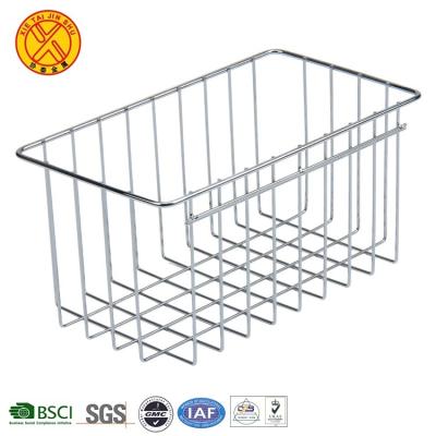 China Sustainable Factory Supply Customized Silver Stainless Steel Mesh Storage Baskets for sale