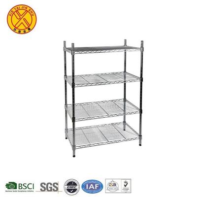 China Sustainable Adjustable Square Steel Wire Mesh Storage Shelving for sale