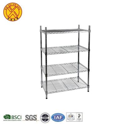 China China Supply Wire Shelving Rack Unit Shelving Unit Metal Wire Shelf Stainless Steel 4 Tier Chrome Wire Shelving Sustainable for sale