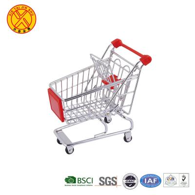 China Guangdong Popular Cheap Custom Supermarket Metal Mini Kids 4 Wheeled Shopping Trolley for sale