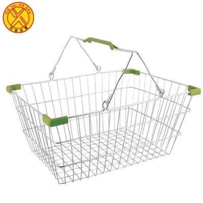 China China Supplier Supply Steel Metal Carry Shopping Basket For Supermarket for sale