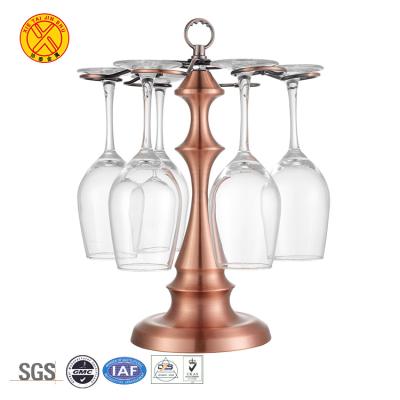 China Factory Wholesale Stocked Metal Wine Glass Cup Standing Rack With 6 Racks for sale