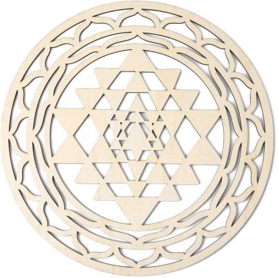 China Customized Receive Personalization Buddha Wall Art Wooden Crystal Grid Sacred Geometry Wall Decor Meditation Spiritual Zen Home Decor for sale