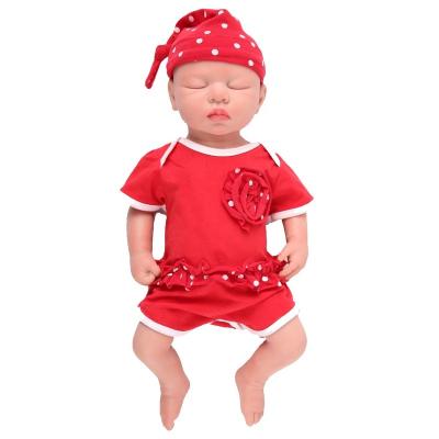 China All-in-one-piece real 18 inch reborn soft silicone pretend sleeping baby - doll for kids for sale