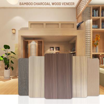 China Bamboo Charcoal Wood Veneer Decorative Board PVC Wall Panels Suitable For Wall Decoration for sale