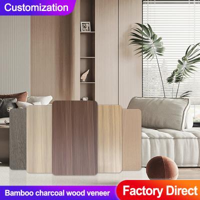 China Bamboo Charcoal Wood Veneer Wood Grain Wall Panel For Home And Hotel Decoration for sale