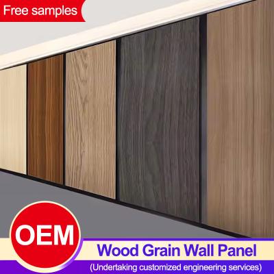 China Wood Grain Wall Panel Bamboo Charcoal Wood Veneer TV Background Wall for sale