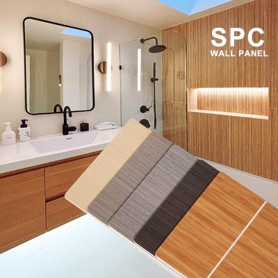 China SPC Wall Panel Hot Selling PVC Stone Plastic Cement Board Indoor Shower Room Decoration for sale