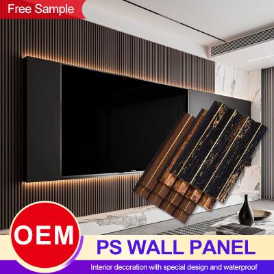 China Moderno de oro PS Panel de pared impermeable de interior de la casa de la decoración de las tablas en venta