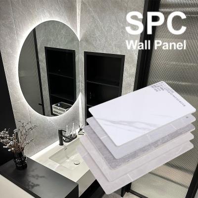 China Waterproof Marble SPC Wall Panel Shower Bathroom Seamless Interior Wall Decoration Sheet for sale